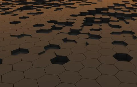 Duo tone hexagon 3D background texture. 3d rendering illustration. Futuristic Illustrazione stock