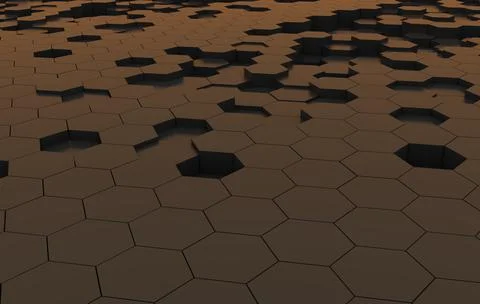 Duo tone hexagon 3D background texture. 3d rendering illustration. Futuristic Illustrazione stock