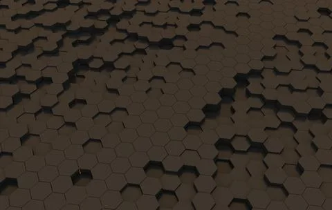 Duo tone hexagon 3D background texture. 3d rendering illustration. Futuristic Stock Illustration