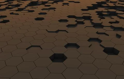 Duo tone hexagon 3D background texture. 3d rendering illustration. Futuristic Stock Illustration