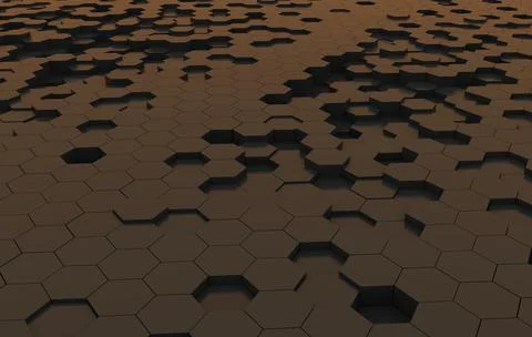 Duo tone hexagon 3D background texture. 3d rendering illustration. Futuristic Stock Illustration