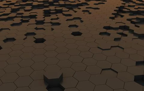 Duo tone hexagon 3D background texture. 3d rendering illustration. Futuristic Stock Illustration