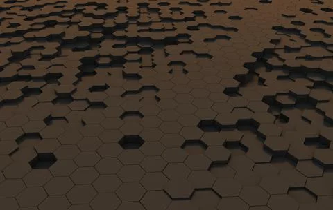 Duo tone hexagon 3D background texture. 3d rendering illustration. Futuristic Illustrazione stock