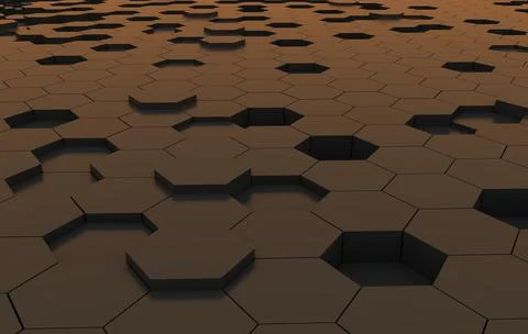 Duo tone hexagon 3D background texture. 3d rendering illustration. Futuristic Stock Illustration