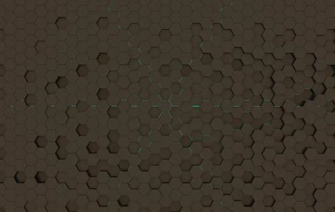 Duo tone hexagon 3D background texture. 3d rendering illustration. Futuristic Stock Illustration