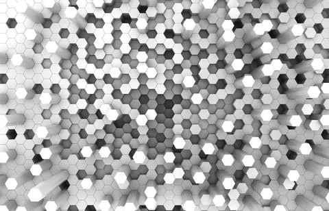 Duo tone hexagon 3D background texture. 3d rendering illustration. Futuristic Stock Illustration