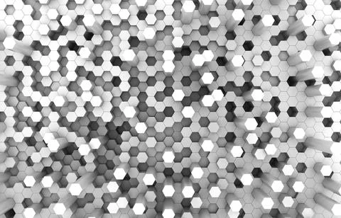 Duo tone hexagon 3D background texture. 3d rendering illustration. Futuristic Stock Illustration