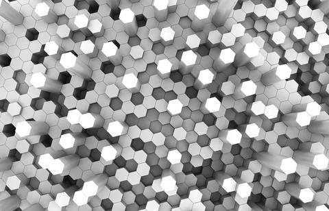 Duo tone hexagon 3D background texture. 3d rendering illustration. Futuristic Stock Illustration