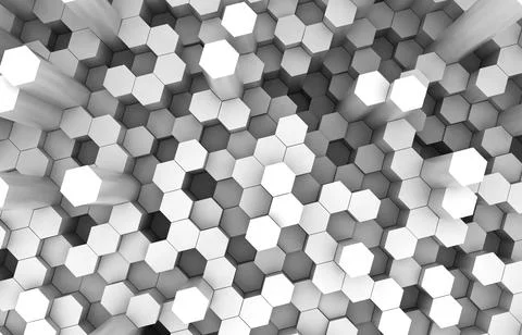Duo tone hexagon 3D background texture. 3d rendering illustration. Futuristic Illustrazione stock