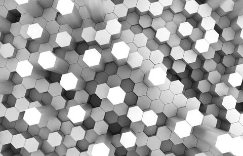 Duo tone hexagon 3D background texture. 3d rendering illustration. Futuristic Stock Illustration
