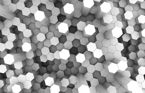 Duo tone hexagon 3D background texture. 3d rendering illustration. Futuristic Stock Illustration