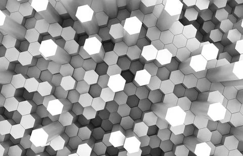 Duo tone hexagon 3D background texture. 3d rendering illustration. Futuristic Illustrazione stock