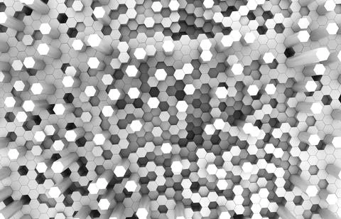 Duo tone hexagon 3D background texture. 3d rendering illustration. Futuristic Stock Illustration