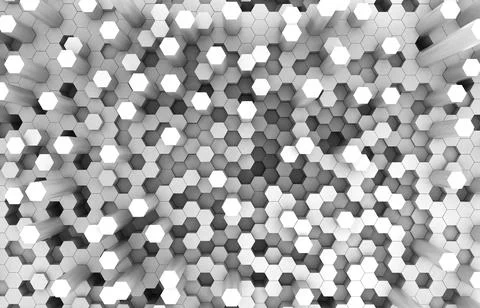 Duo tone hexagon 3D background texture. 3d rendering illustration. Futuristic Stock Illustration