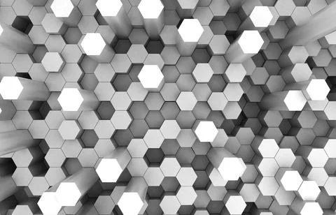 Duo tone hexagon 3D background texture. 3d rendering illustration. Futuristic Stock Illustration