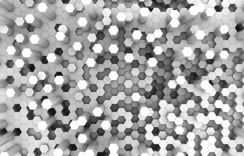 Duo tone hexagon 3D background texture. 3d rendering illustration. Futuristic Stock Illustration