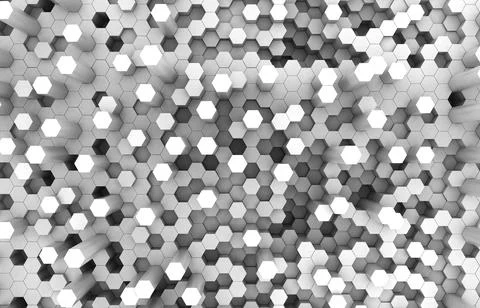 Duo tone hexagon 3D background texture. 3d rendering illustration. Futuristic Stock Illustration