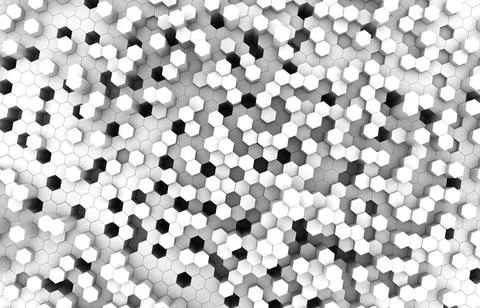 Duo tone hexagon 3D background texture. 3d rendering illustration. Futuristic Stock Illustration