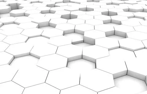 Duo tone hexagon 3D background texture. 3d rendering illustration. Futuristic Stock Illustration