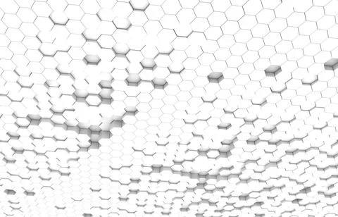 Duo tone hexagon 3D background texture. 3d rendering illustration. Futuristic Stock Illustration