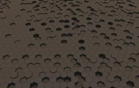 Duo tone hexagon 3D background texture. 3d rendering illustration. Futuristic Stock Illustration