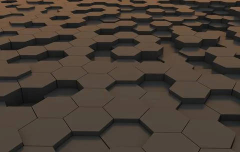 Duo tone hexagon 3D background texture. 3d rendering illustration. Futuristic Stock Illustration