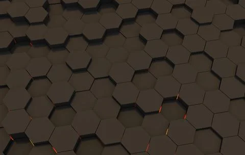 Duo tone hexagon 3D background texture. 3d rendering illustration. Futuristic Stock Illustration