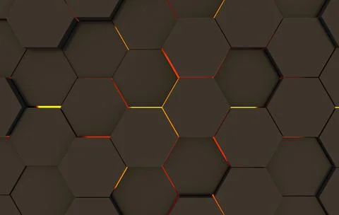 Duo tone hexagon 3D background texture. 3d rendering illustration. Futuristic Stock Illustration
