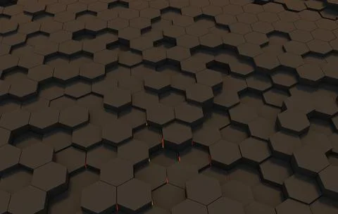 Duo tone hexagon 3D background texture. 3d rendering illustration. Futuristic Stock Illustration