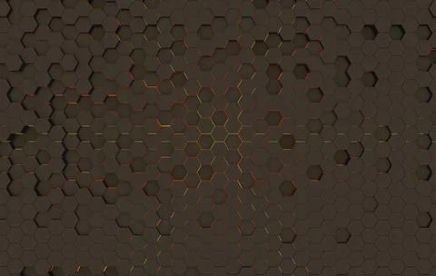 Duo tone hexagon 3D background texture. 3d rendering illustration. Futuristic Stock Illustration
