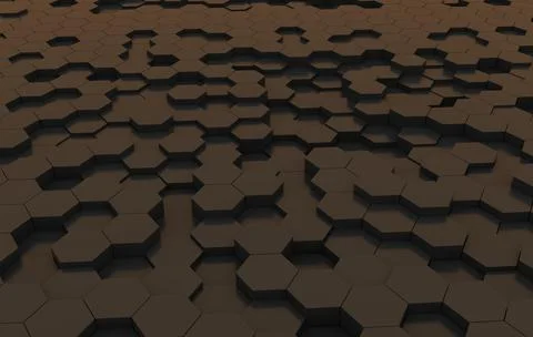 Duo tone hexagon 3D background texture. 3d rendering illustration. Futuristic Stock Illustration