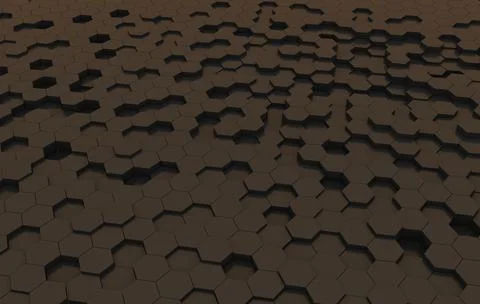 Duo tone hexagon 3D background texture. 3d rendering illustration. Futuristic Stock Illustration