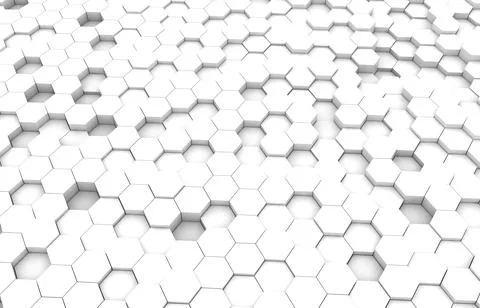 Duo tone hexagon 3D background texture. 3d rendering illustration. Futuristic Stock Illustration