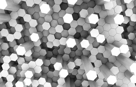 Duo tone hexagon 3D background texture. 3d rendering illustration. Futuristic Stock Illustration