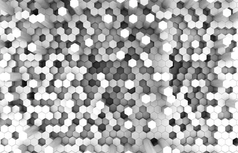 Duo tone hexagon 3D background texture. 3d rendering illustration. Futuristic Stock Illustration
