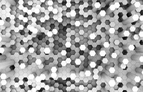 Duo tone hexagon 3D background texture. 3d rendering illustration. Futuristic Stock Illustration