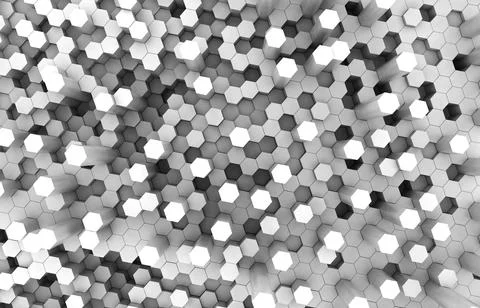 Duo tone hexagon 3D background texture. 3d rendering illustration. Futuristic Stock Illustration