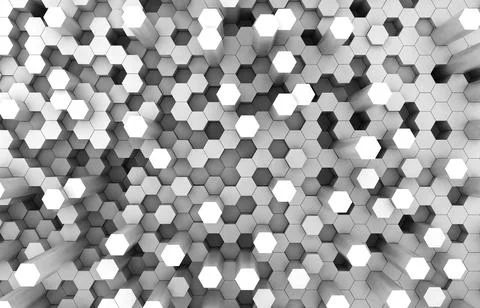 Duo tone hexagon 3D background texture. 3d rendering illustration. Futuristic Stock Illustration