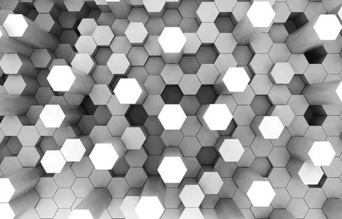 Duo tone hexagon 3D background texture. 3d rendering illustration. Futuristic Stock Illustration