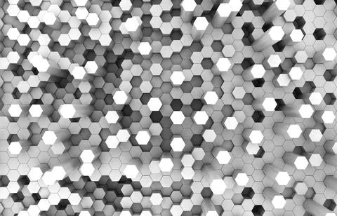 Duo tone hexagon 3D background texture. 3d rendering illustration. Futuristic Stock Illustration