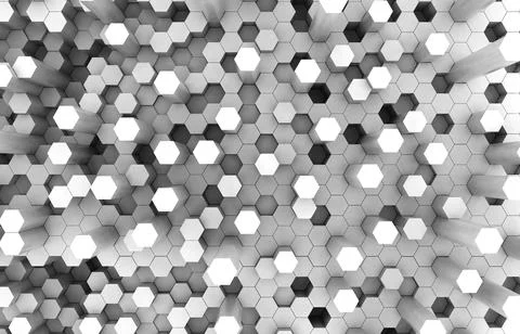 Duo tone hexagon 3D background texture. 3d rendering illustration. Futuristic Stock Illustration