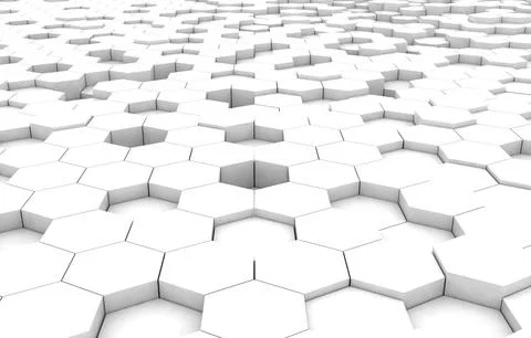 Duo tone hexagon 3D background texture. 3d rendering illustration. Futuristic Stock Illustration