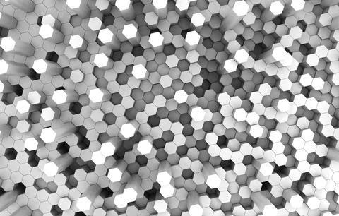Duo tone hexagon 3D background texture. 3d rendering illustration. Futuristic Stock Illustration