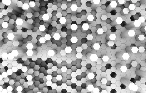 Duo tone hexagon 3D background texture. 3d rendering illustration. Futuristic Stock Illustration