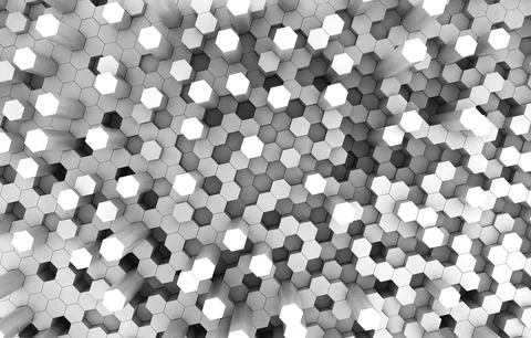 Duo tone hexagon 3D background texture. 3d rendering illustration. Futuristic Illustrazione stock