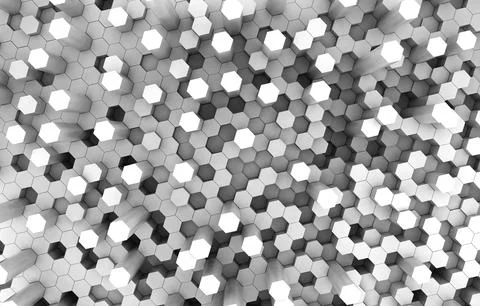 Duo tone hexagon 3D background texture. 3d rendering illustration. Futuristic Stock Illustration