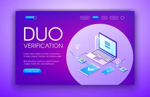 Duo verification technology vector illustration Stockillustratie