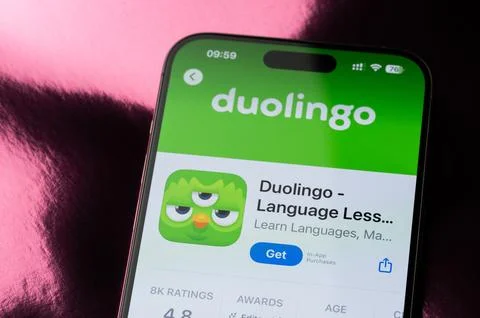 Duolingo mobile application ranking Stock Photos