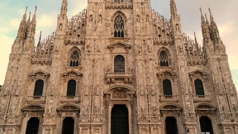 Duomo Cathedral in Milan Stock Footage 121444560