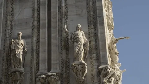 Duomo of Milan, details. Stock Footage 80269814